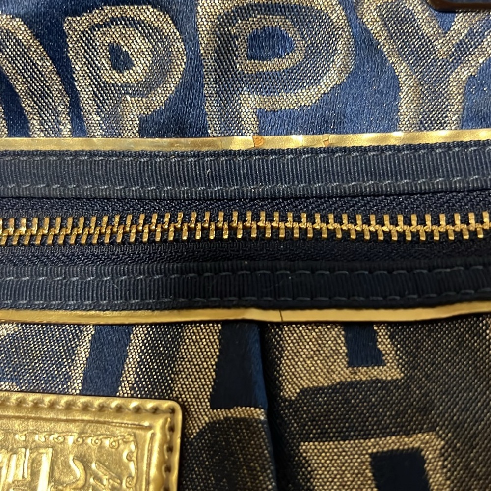 Coach Poppy Graffiti Metallic Gold Patent Leather Glam Tote Shoulder Bag 15301 - Picture 9 of 16